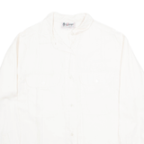 HILLARMY Womens Shirt Beige Collared Long Sleeve 90s L