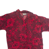 GP COLLECTIONS Womens Printed Shirt Red Off Shoulder 90s Floral L