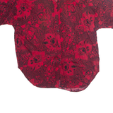 GP COLLECTIONS Womens Printed Shirt Red Off Shoulder 90s Floral L