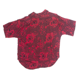 GP COLLECTIONS Womens Printed Shirt Red Off Shoulder 90s Floral L