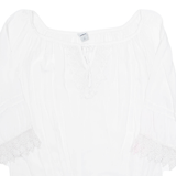 ZEBRA Womens Top White 3/4 Sleeve S