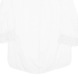 ZEBRA Womens Top White 3/4 Sleeve S