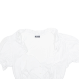 ESMARA Womens Cropped Top White V-Neck S