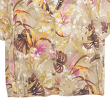 ALFRED DUNNER Womens Printed Shirt Brown Off Shoulder 90s Floral L