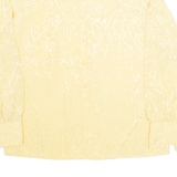BANKERS CLUB Womens Printed Blouse Yellow High Neck 90s Geometric M