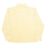 BANKERS CLUB Womens Printed Blouse Yellow High Neck 90s Geometric M