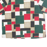 STUDIO C II Womens Printed Blouse Green 90s Geometric L