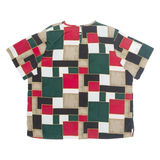 STUDIO C II Womens Printed Blouse Green 90s Geometric L