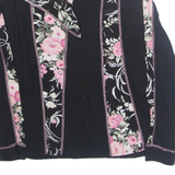 TOMMY N LOULOU Womens Printed Shirt Black Collared 90s Floral M