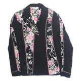 TOMMY N LOULOU Womens Printed Shirt Black Collared 90s Floral M