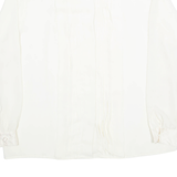 CHAUS Frill Womens Shirt Cream Collared Long Sleeve 90s L