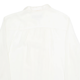 CHAUS Frill Womens Shirt Cream Collared Long Sleeve 90s L