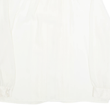 CHAUS Frill Womens Shirt Cream Collared Long Sleeve 90s L
