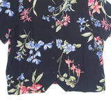 ALFRED DUNNER Womens Printed Shirt Black 90s Floral L