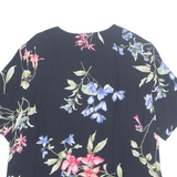 ALFRED DUNNER Womens Printed Shirt Black 90s Floral L