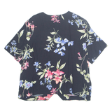 ALFRED DUNNER Womens Printed Shirt Black 90s Floral L