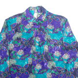 HERITAGE ROAD Womens Printed Blouse Blue High Neck 90s Crazy Pattern M