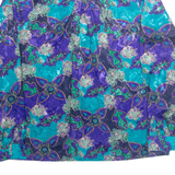 HERITAGE ROAD Womens Printed Blouse Blue High Neck 90s Crazy Pattern M