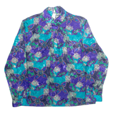 HERITAGE ROAD Womens Printed Blouse Blue High Neck 90s Crazy Pattern M