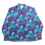 HERITAGE ROAD Womens Printed Blouse Blue High Neck 90s Crazy Pattern M