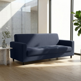 Anyseat 3-Seater Sofa Cover – Plain Navy Blue Style Slipcover for Living Room Chair Protection