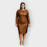 Cleopatra Chocolate Brown Vegan Leather Dress
