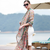 Anyyou 100% Mulberry Silk Light Orange Long Scarf Luxury Brand Women Beach Shawl Wear Swimwear Pashimina Face Shield Foulard
