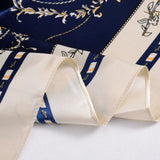 Anyyou Fashion Premium Satin Square Scarf – Elegant Navy Blue Silk-Feel Neckwrap for Women