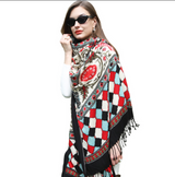 Anyyou 100% Pure Merino Wool Mix Color Poncho for Women Winter Large Scarf Pashmina Shawl Bandana Neck Wrap
