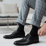 Anyfootwear 5 Pairs Size 10-14 Fashion Socks High Quality Office Sports Business Long Socks Cotton Solid Colors Skateboard Knitted Casual Black Size 43-48