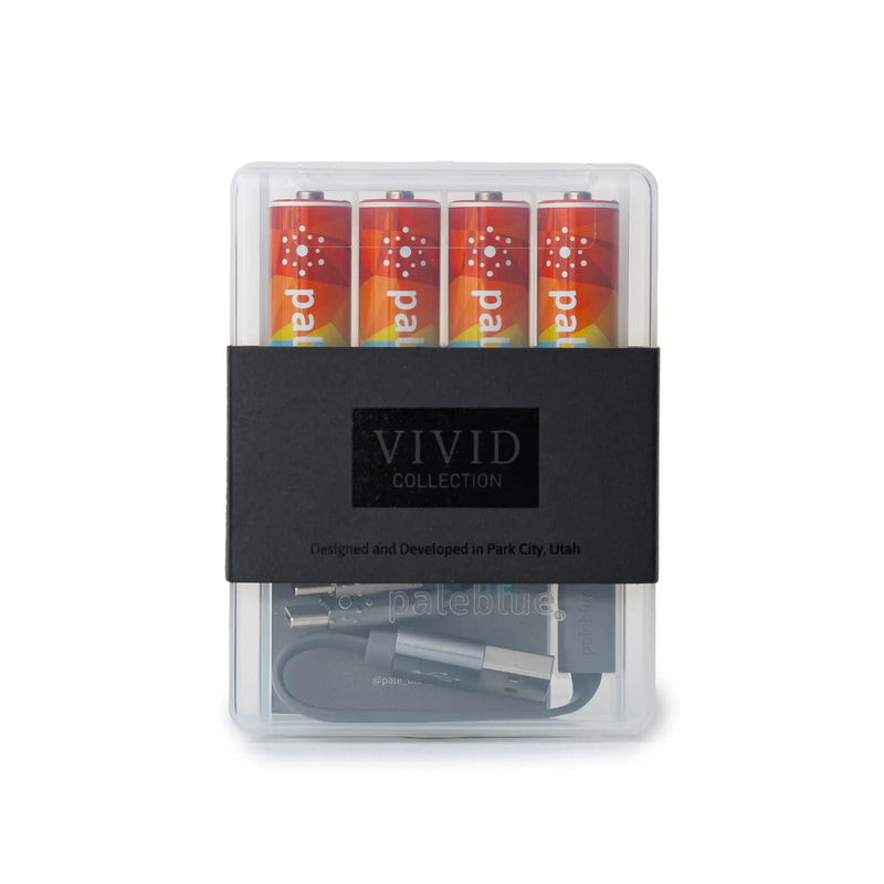 VIVID Geometric AA USB Rechargeable Lithium Batteries | Paleblue