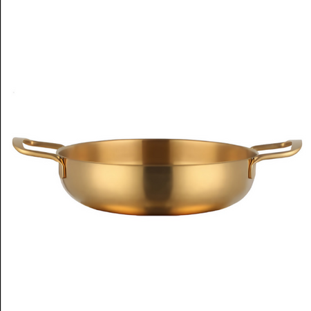 Anygleam Stock Pot Gold-L Stainless Steel HotPot Without Lid Single-Layer Cooking Soup Noodle Sea Food Home Kitchen Restaurant Tools