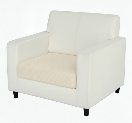 Anyhouz Sofa Cushion Cover – White Polyester, Thick Stretchable, 1Pc Living Room Chair