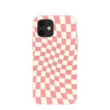 Bubblegum Pink Warped Checkers iPhone 12/ iPhone 12 Pro Case