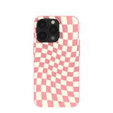 Bubblegum Pink Warped Checkers iPhone 13 Pro Case