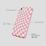 Bubblegum Pink Warped Checkers iPhone 6/6s/7/8/SE Case