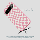 Bubblegum Pink Warped Checkers Google Pixel 10 Pro XL Case