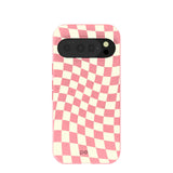 Bubblegum Pink Warped Checkers Google Pixel 10/10 Pro Case