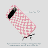 Bubblegum Pink Warped Checkers Google Pixel 10/10 Pro Case