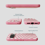 Bubblegum Pink Warped Checkers Google Pixel 10/10 Pro Case
