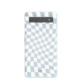 Powder Blue Warped Checkers Google Pixel 6a Case