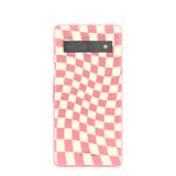 Bubblegum Pink Warped Checkers Google Pixel 7a Case