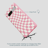 Bubblegum Pink Warped Checkers Google Pixel 7 Case