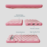 Bubblegum Pink Warped Checkers Google Pixel 7 Case