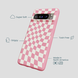 Bubblegum Pink Warped Checkers Google Pixel 8 Pro Case