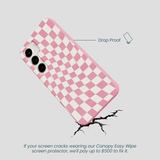 Bubblegum Pink Warped Checkers Samsung Galaxy S24 Case
