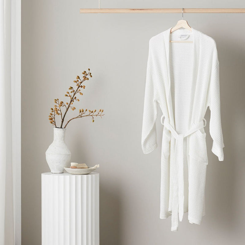 Cloud | Waffle Bathrobe Made With 100% Organic Bamboo #Color_cloud