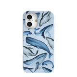 Powder Blue Whales iPhone 16 Case