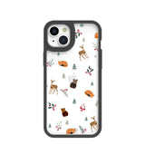 Clear Winter Woodland iPhone 15 Plus Case With Black Ridge