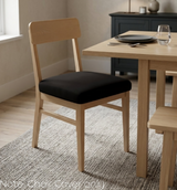 Anyseat Black Plain No Print Chair Cover – Stretch Washable Removable Seat Cover for Dining & Kitchen